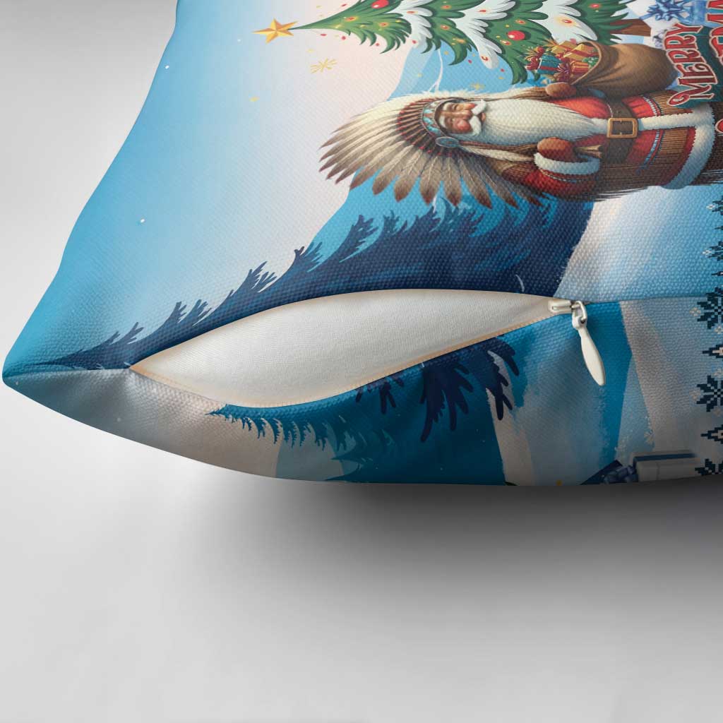 Native American Santa Claus Pillow Cover Merry Christmas - Wonder Print Shop