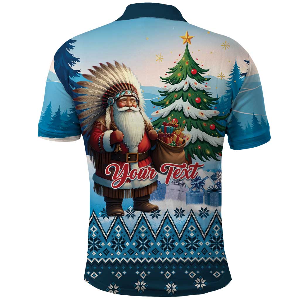 Personalized Native American Santa Claus Polo Shirt Merry Christmas - Wonder Print Shop