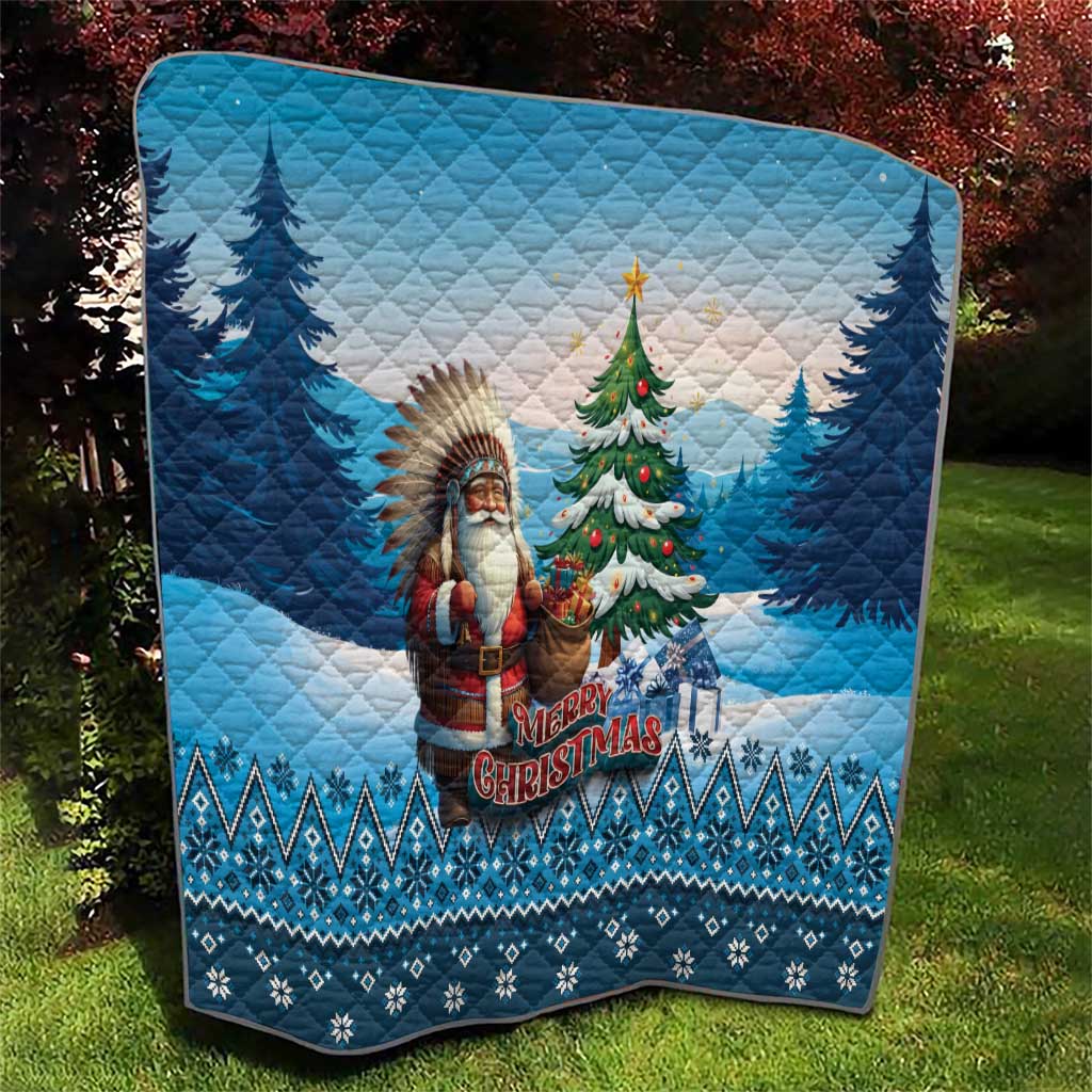 Native American Santa Claus Quilt Merry Christmas - Wonder Print Shop