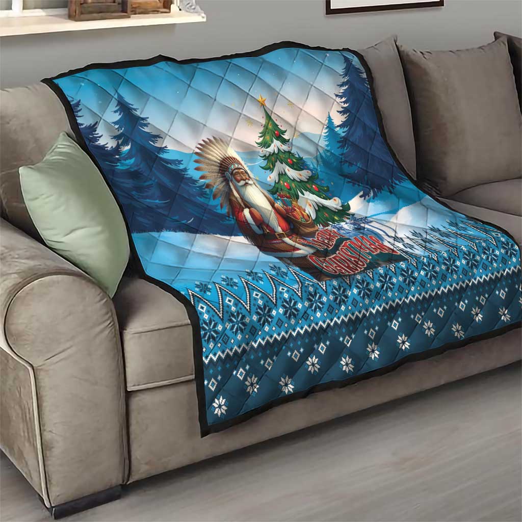 Native American Santa Claus Quilt Merry Christmas - Wonder Print Shop