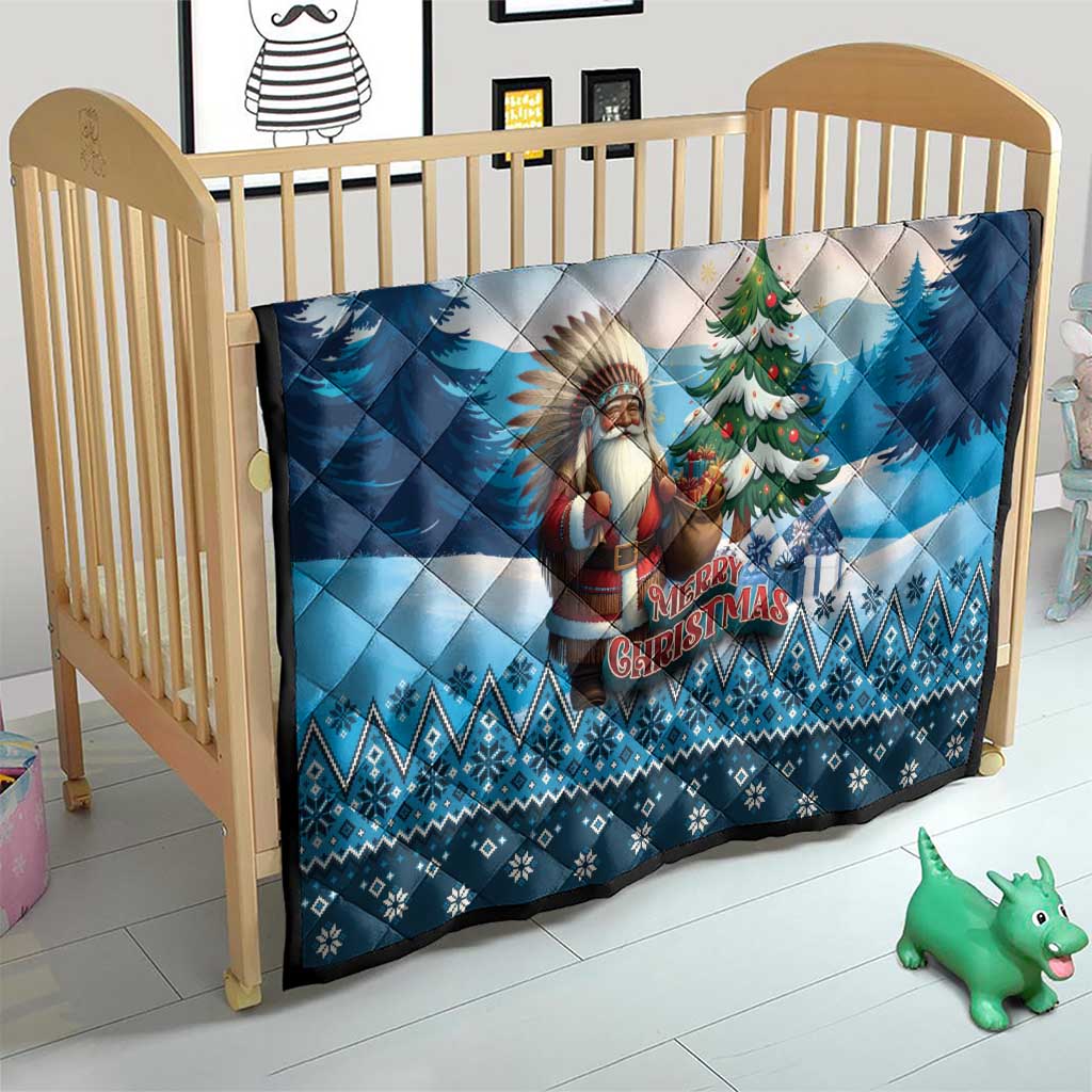Native American Santa Claus Quilt Merry Christmas - Wonder Print Shop