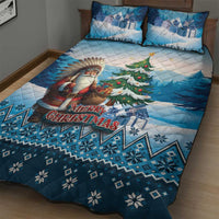 Native American Santa Claus Quilt Bed Set Merry Christmas - Wonder Print Shop