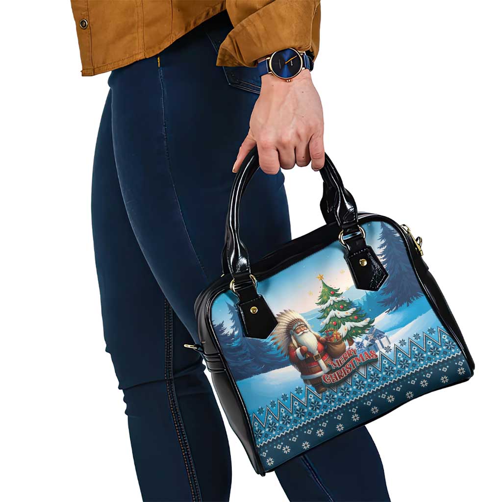 Native American Santa Claus Shoulder Handbag Merry Christmas - Wonder Print Shop