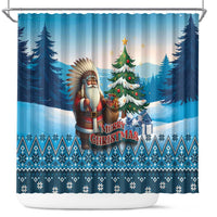 Native American Santa Claus Shower Curtain Merry Christmas - Wonder Print Shop