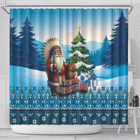 Native American Santa Claus Shower Curtain Merry Christmas - Wonder Print Shop