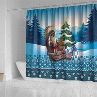 Native American Santa Claus Shower Curtain Merry Christmas - Wonder Print Shop