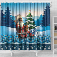 Native American Santa Claus Shower Curtain Merry Christmas - Wonder Print Shop