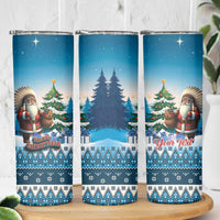 Personalized Native American Santa Claus Skinny Tumbler Merry Christmas - Wonder Print Shop