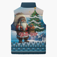 Personalized Native American Santa Claus Sleeveless Puffer Jacket Merry Christmas - Wonder Print Shop