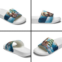 Native American Santa Claus Slide Sandals Merry Christmas - Wonder Print Shop