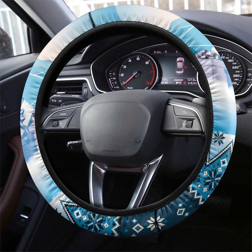 Native American Santa Claus Steering Wheel Cover Merry Christmas - Wonder Print Shop