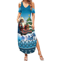 Personalized Native American Santa Claus Summer Maxi Dress Merry Christmas - Wonder Print Shop