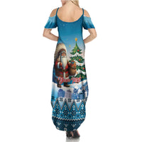 Personalized Native American Santa Claus Summer Maxi Dress Merry Christmas - Wonder Print Shop