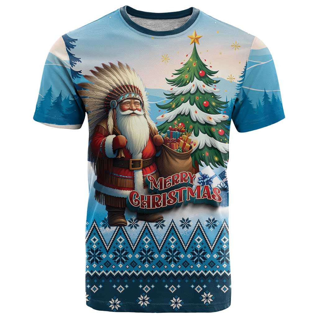 Personalized Native American Santa Claus T Shirt Merry Christmas - Wonder Print Shop