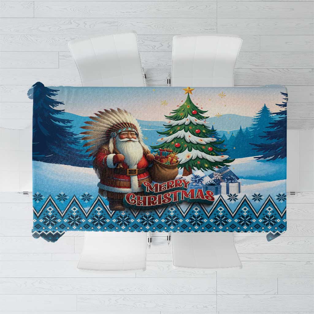 Native American Santa Claus Tablecloth Merry Christmas - Wonder Print Shop