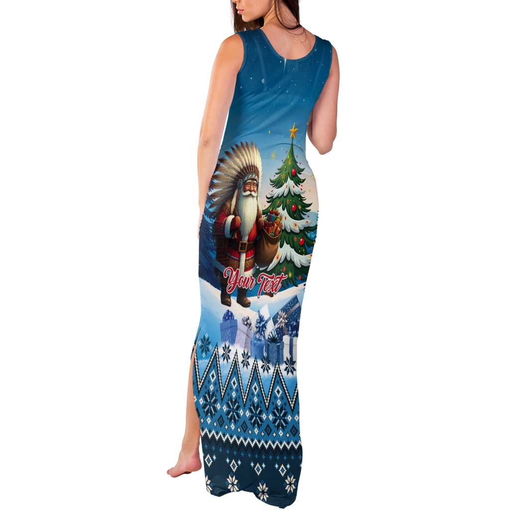 Personalized Native American Santa Claus Tank Maxi Dress Merry Christmas - Wonder Print Shop