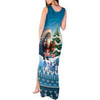 Personalized Native American Santa Claus Tank Maxi Dress Merry Christmas - Wonder Print Shop