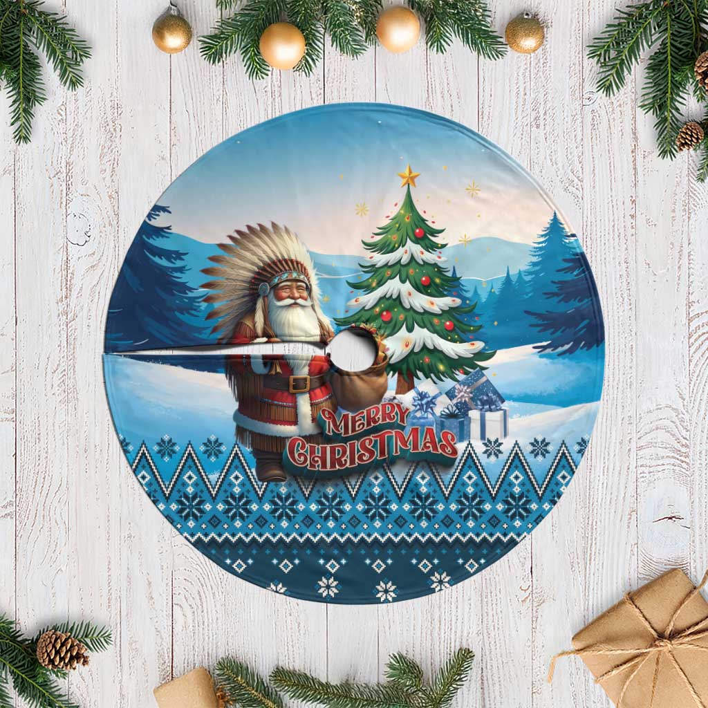 Native American Santa Claus Tree Skirt Merry Christmas 2025 - Wonder Print Shop