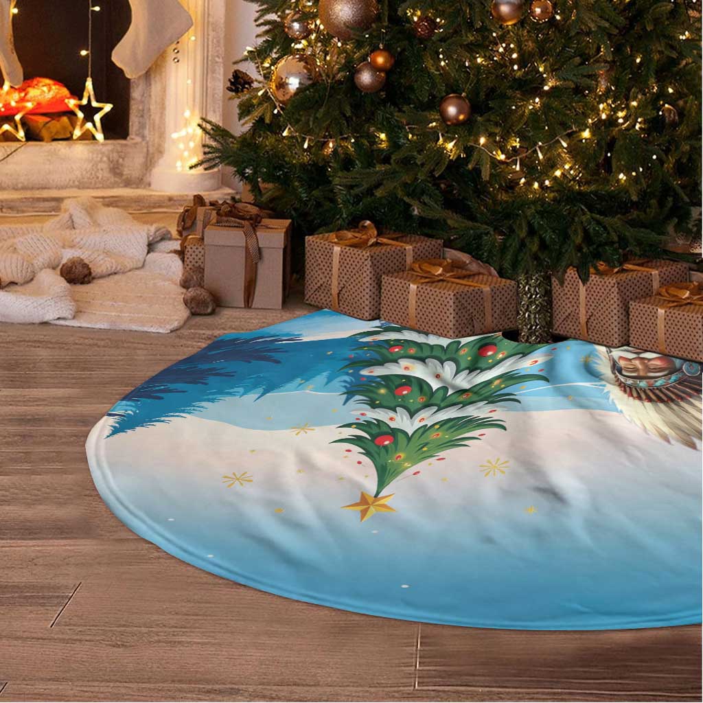 Native American Santa Claus Tree Skirt Merry Christmas 2025 - Wonder Print Shop