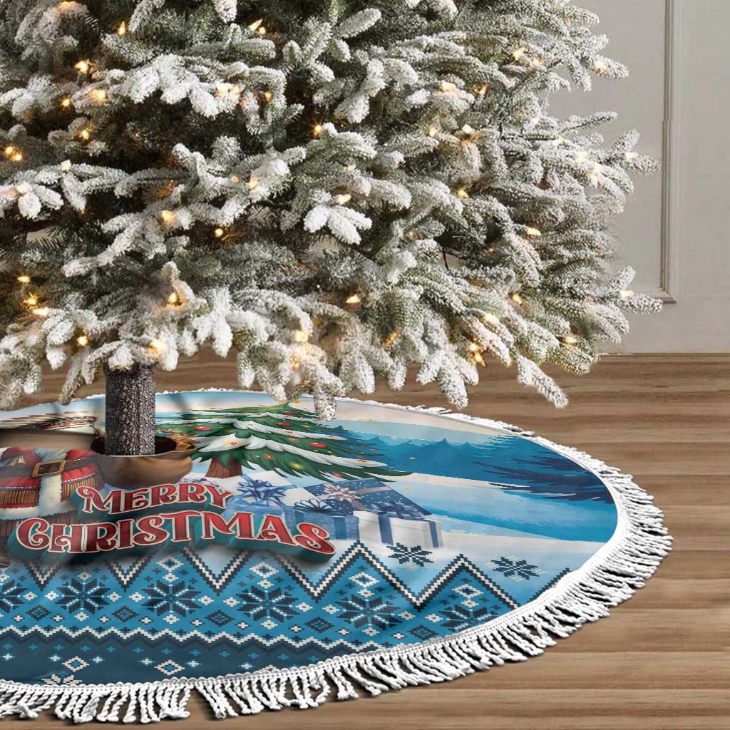 Native American Santa Claus Tree Skirt Merry Christmas 2025 - Wonder Print Shop