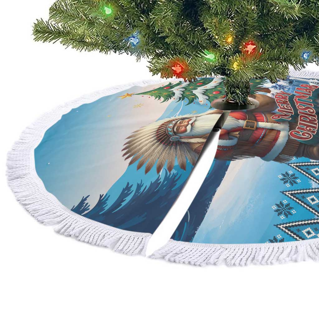 Native American Santa Claus Tree Skirt Merry Christmas 2025 - Wonder Print Shop