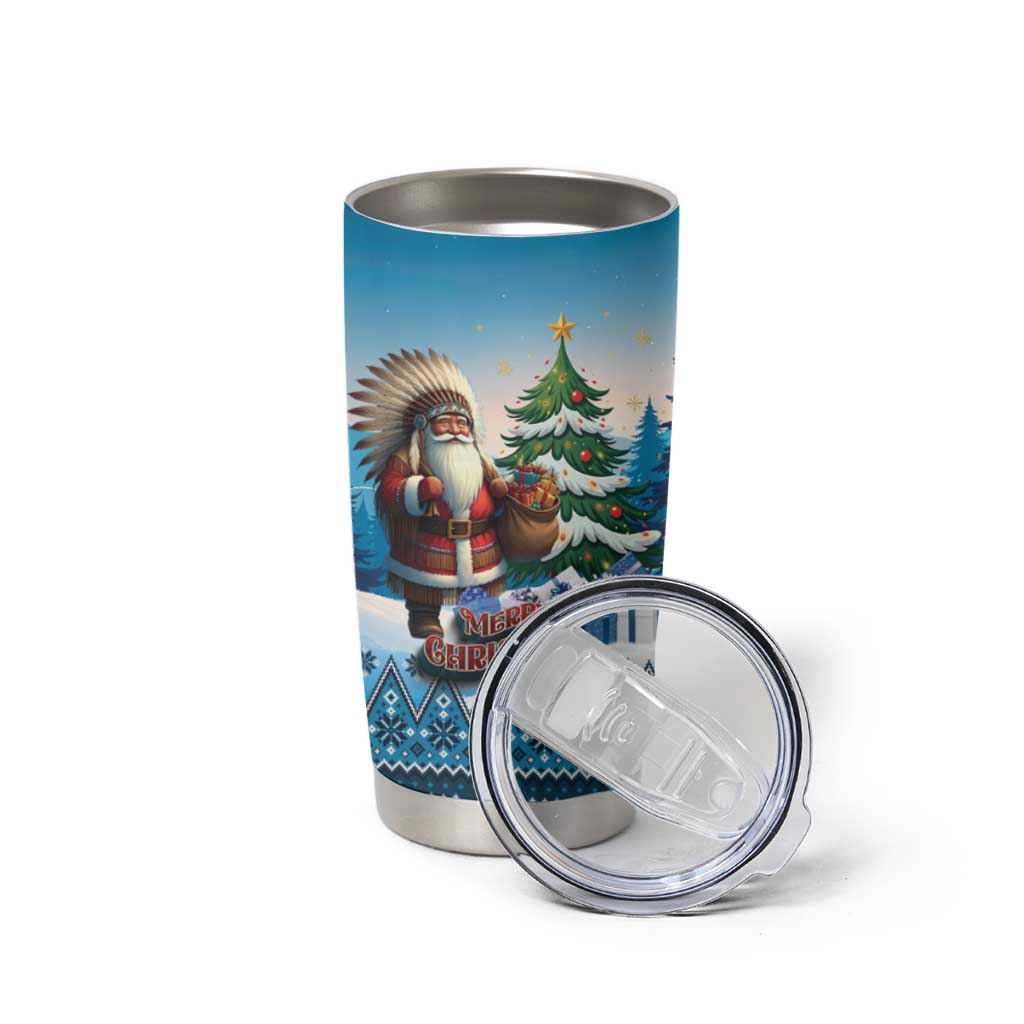 Personalized Native American Santa Claus Tumbler Cup Merry Christmas - Wonder Print Shop