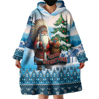 Personalized Native American Santa Claus Wearable Blanket Hoodie Merry Christmas - Wonder Print Shop