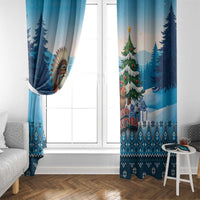 Native American Santa Claus Window Curtain Merry Christmas - Wonder Print Shop