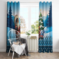 Native American Santa Claus Window Curtain Merry Christmas - Wonder Print Shop