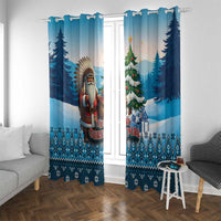 Native American Santa Claus Window Curtain Merry Christmas - Wonder Print Shop