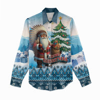Personalized Native American Santa Claus Women Casual Shirt Merry Christmas - Wonder Print Shop