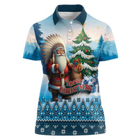 Personalized Native American Santa Claus Women Polo Shirt Merry Christmas - Wonder Print Shop