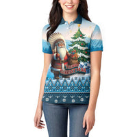 Personalized Native American Santa Claus Women Polo Shirt Merry Christmas - Wonder Print Shop