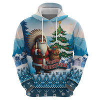 Personalized Native American Santa Claus Zip Hoodie Merry Christmas - Wonder Print Shop