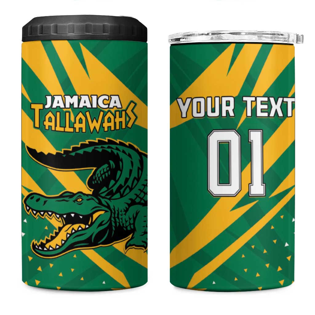Custom Jamaica Cricket Tallawahs 4 in 1 Can Cooler Tumbler Fi Wi Tallawahs Champions - Wonder Print Shop