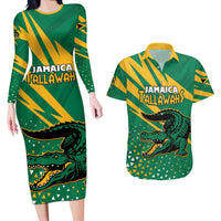 Custom Jamaica Cricket Tallawahs Couples Matching Long Sleeve Bodycon Dress and Hawaiian Shirt Fi Wi Tallawahs Champions - Wonder Print Shop