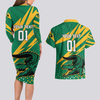 Custom Jamaica Cricket Tallawahs Couples Matching Long Sleeve Bodycon Dress and Hawaiian Shirt Fi Wi Tallawahs Champions - Wonder Print Shop