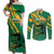 Custom Jamaica Cricket Tallawahs Couples Matching Off Shoulder Maxi Dress and Long Sleeve Button Shirt Fi Wi Tallawahs Champions - Wonder Print Shop