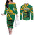 Custom Jamaica Cricket Tallawahs Couples Matching Off The Shoulder Long Sleeve Dress and Long Sleeve Button Shirt Fi Wi Tallawahs Champions