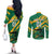 Custom Jamaica Cricket Tallawahs Couples Matching Off The Shoulder Long Sleeve Dress and Long Sleeve Button Shirt Fi Wi Tallawahs Champions