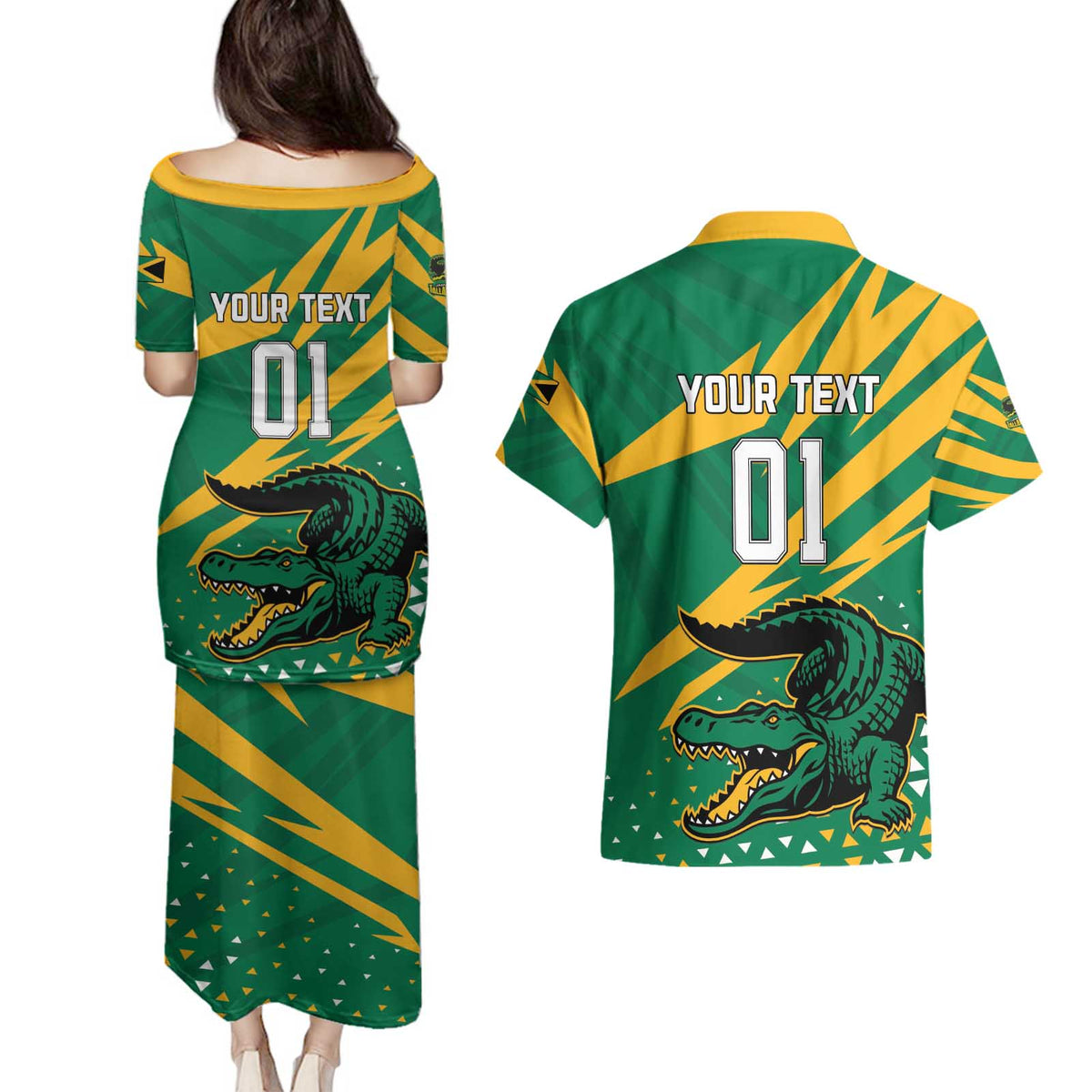 Custom Jamaica Cricket Tallawahs Couples Matching Puletasi and Hawaiian Shirt Fi Wi Tallawahs Champions - Wonder Print Shop