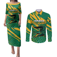 Custom Jamaica Cricket Tallawahs Couples Matching Puletasi and Long Sleeve Button Shirt Fi Wi Tallawahs Champions - Wonder Print Shop