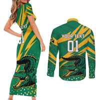 Custom Jamaica Cricket Tallawahs Couples Matching Short Sleeve Bodycon Dress and Long Sleeve Button Shirt Fi Wi Tallawahs Champions - Wonder Print Shop