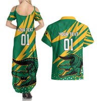 Custom Jamaica Cricket Tallawahs Couples Matching Summer Maxi Dress and Hawaiian Shirt Fi Wi Tallawahs Champions - Wonder Print Shop