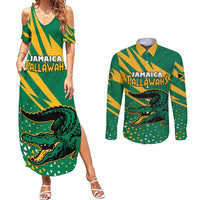 Custom Jamaica Cricket Tallawahs Couples Matching Summer Maxi Dress and Long Sleeve Button Shirt Fi Wi Tallawahs Champions - Wonder Print Shop