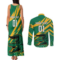 Custom Jamaica Cricket Tallawahs Couples Matching Tank Maxi Dress and Long Sleeve Button Shirt Fi Wi Tallawahs Champions - Wonder Print Shop