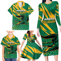 Custom Jamaica Cricket Tallawahs Family Matching Long Sleeve Bodycon Dress and Hawaiian Shirt Fi Wi Tallawahs Champions - Wonder Print Shop