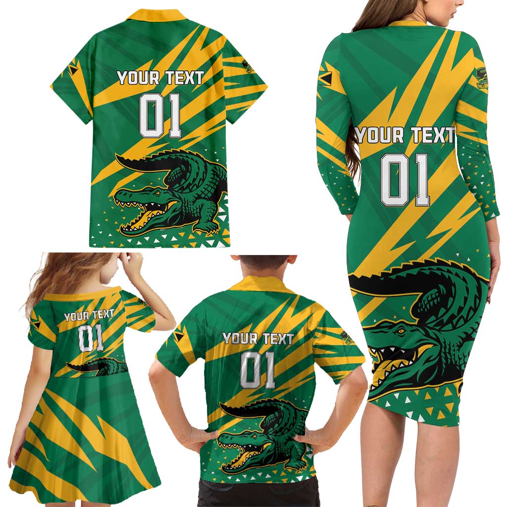 Custom Jamaica Cricket Tallawahs Family Matching Long Sleeve Bodycon Dress and Hawaiian Shirt Fi Wi Tallawahs Champions - Wonder Print Shop