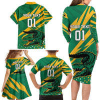 Custom Jamaica Cricket Tallawahs Family Matching Long Sleeve Bodycon Dress and Hawaiian Shirt Fi Wi Tallawahs Champions - Wonder Print Shop