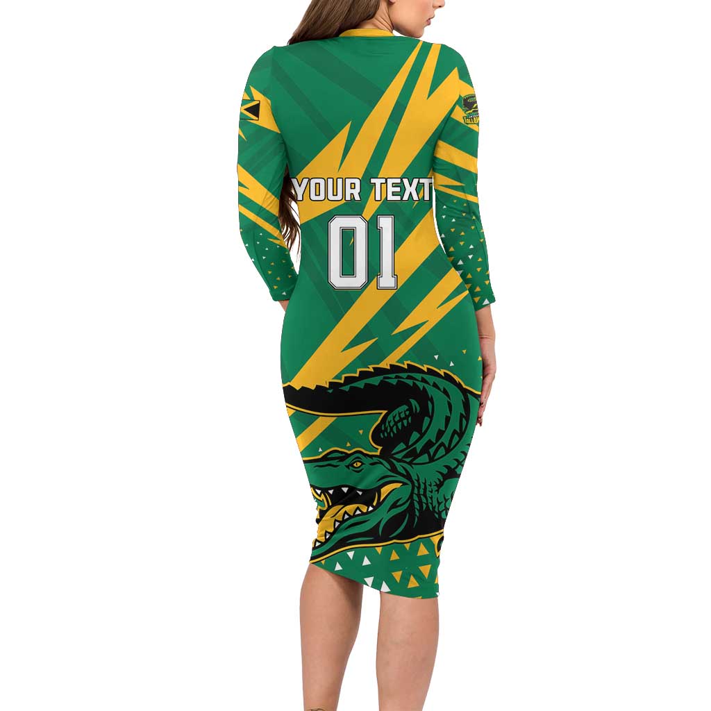 Custom Jamaica Cricket Tallawahs Family Matching Long Sleeve Bodycon Dress and Hawaiian Shirt Fi Wi Tallawahs Champions - Wonder Print Shop